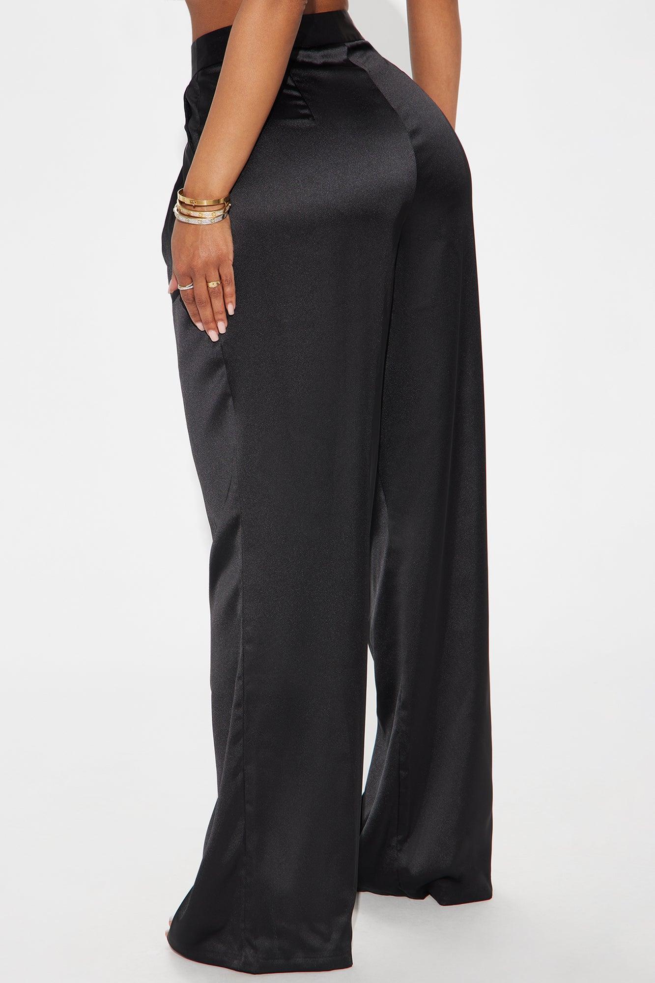 Ella Satin Trouser - Black Product Image