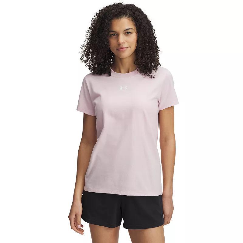Women's Under Armour Rival Core Short Sleeve Tee, Size: Large, White Product Image