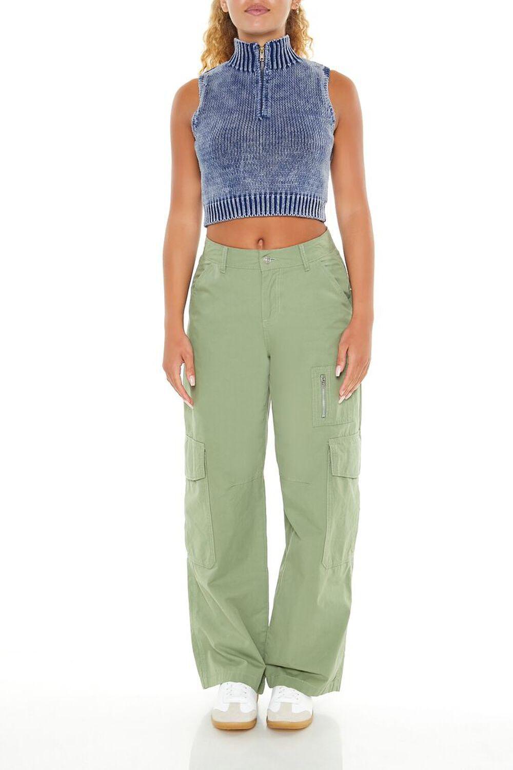 Cropped Half-Zip Sweater Vest | Forever 21 Product Image
