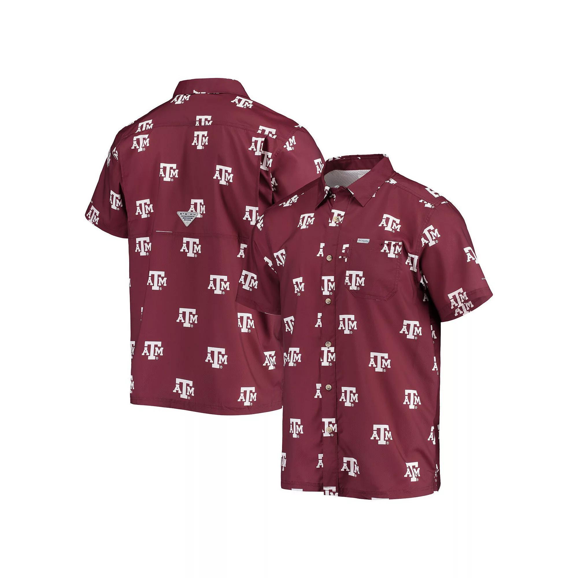 Mens Columbia Maroon Texas A&M Aggies Super Slack Tide Omni-Shade Button-Up Shirt Product Image