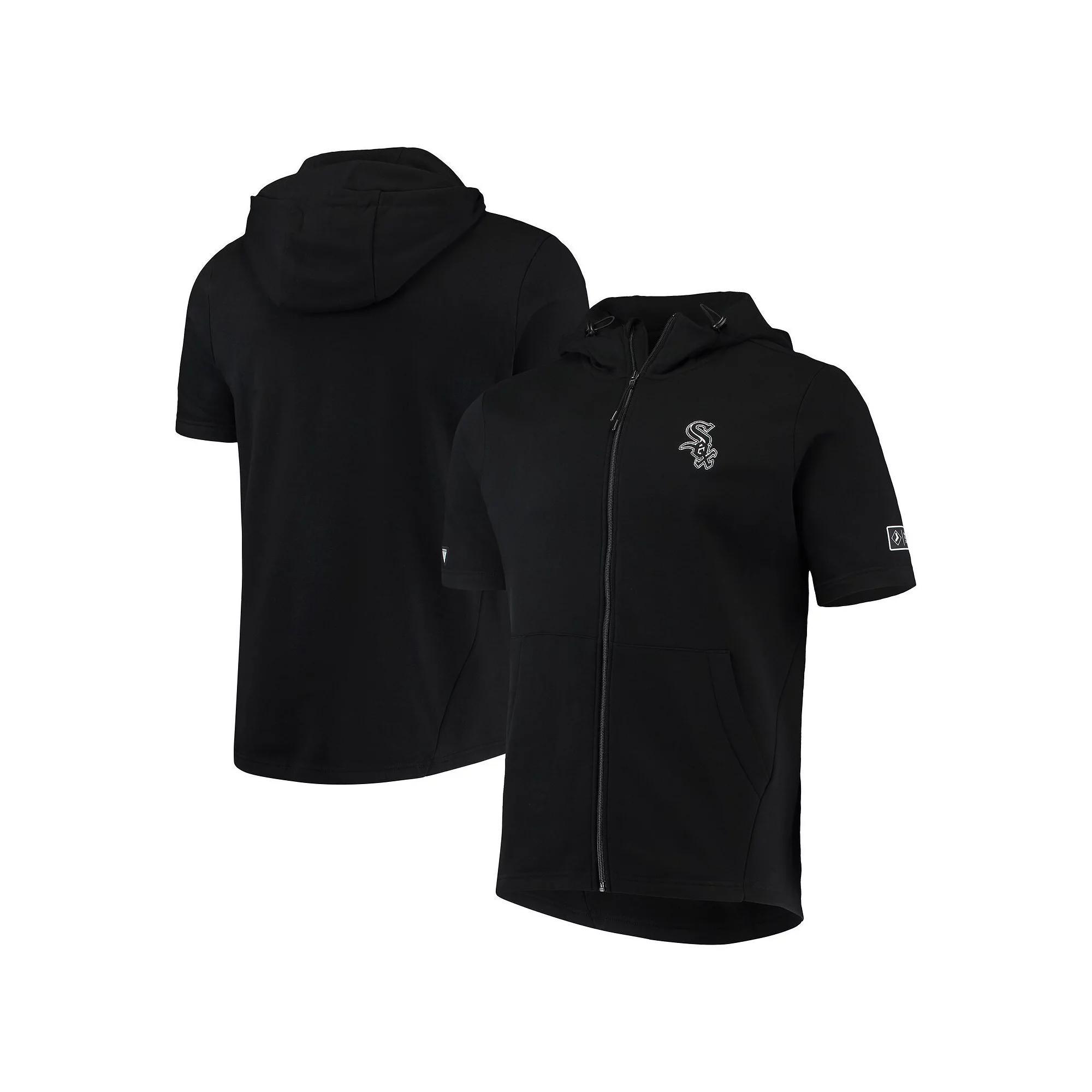 Men's Levelwear Black Chicago White Sox Recruit Short Sleeve Full-Zip Hoodie Jacket, Size: Medium Product Image