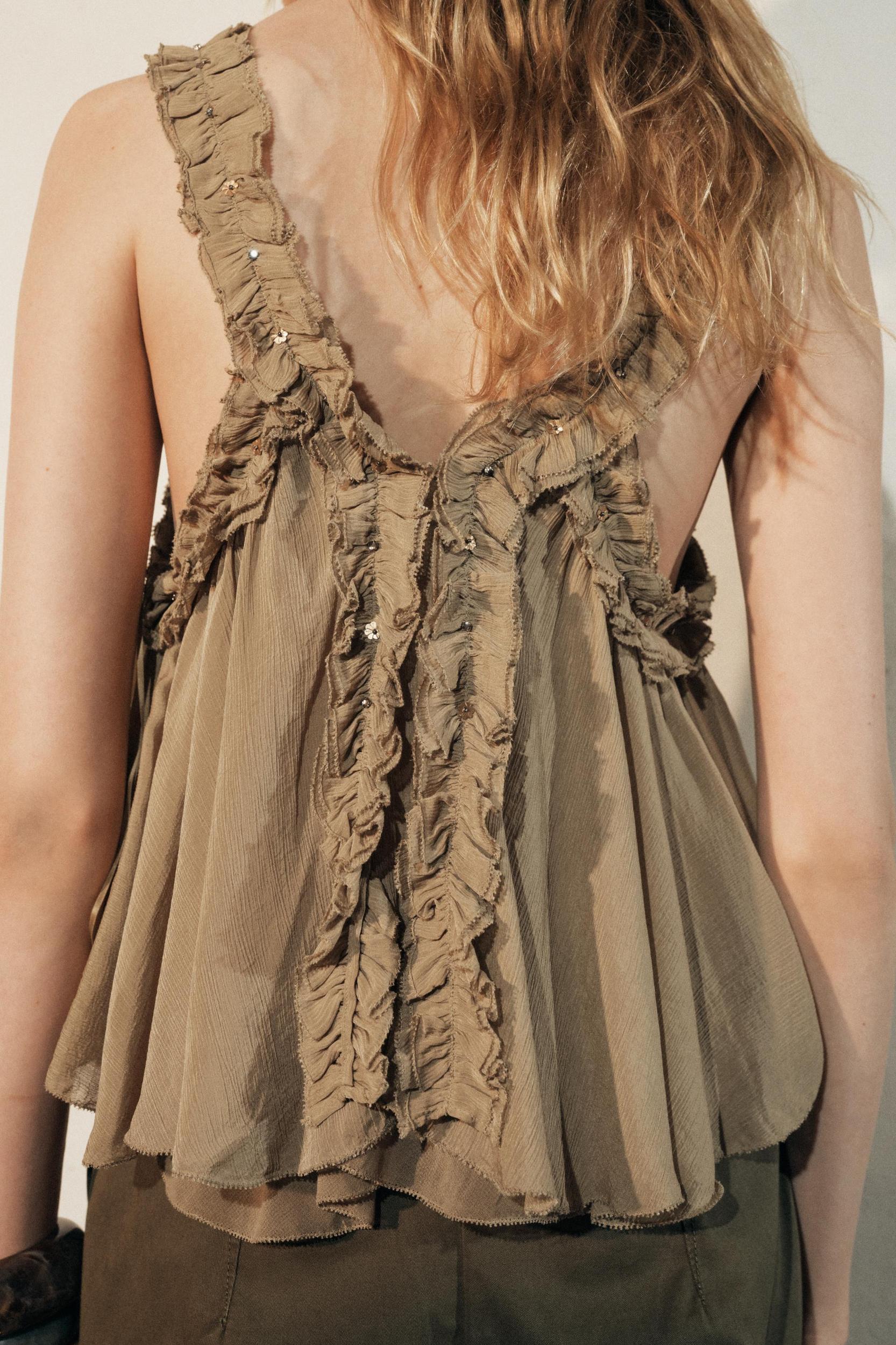 GATHERED STRAPPY TOP ZW COLLECTION Product Image