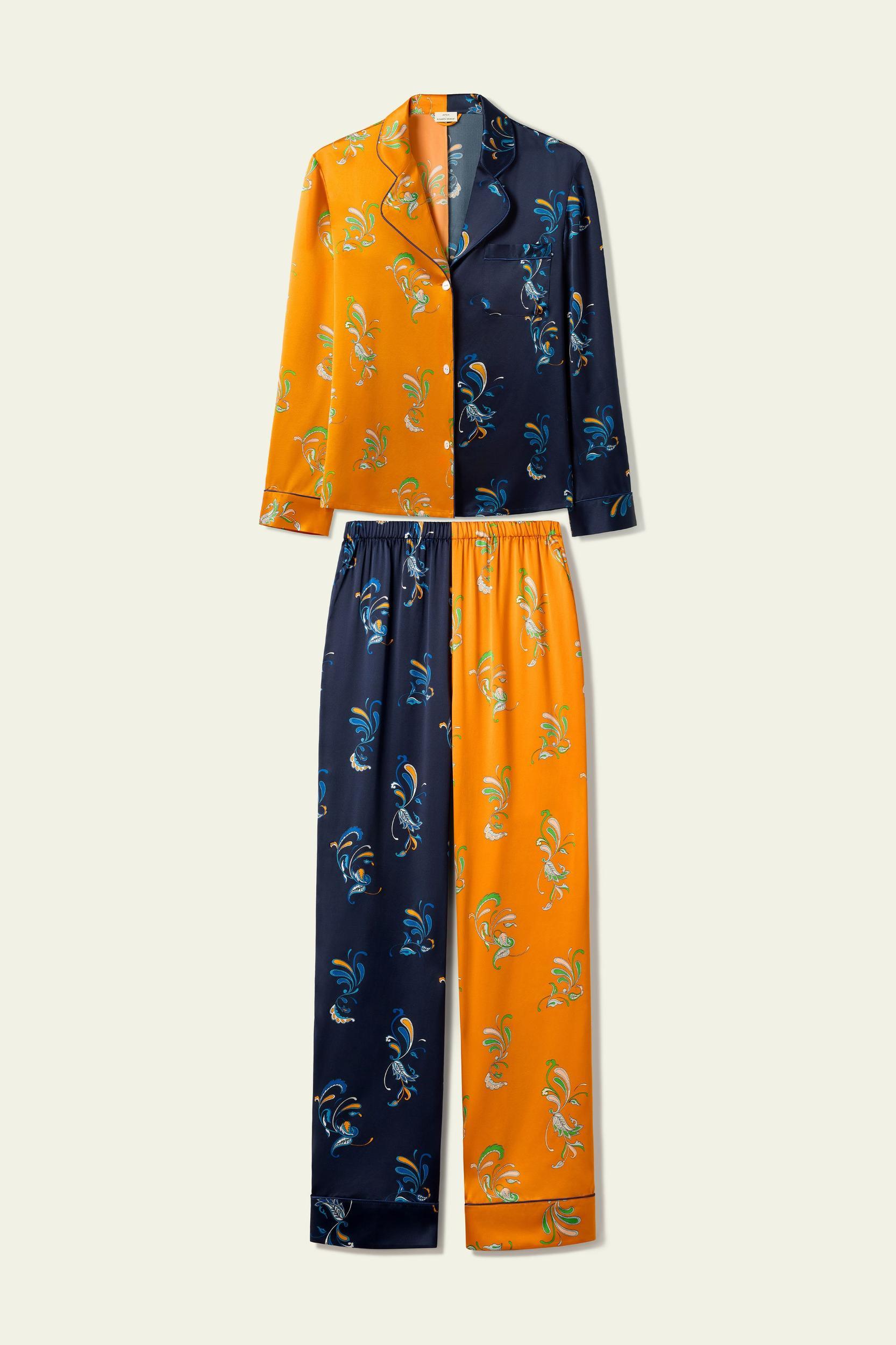 Two-Tone Printed Pajama Set Product Image