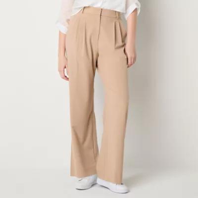 by&by-Juniors Womens High Rise Wide Leg Flat Front Pant Product Image