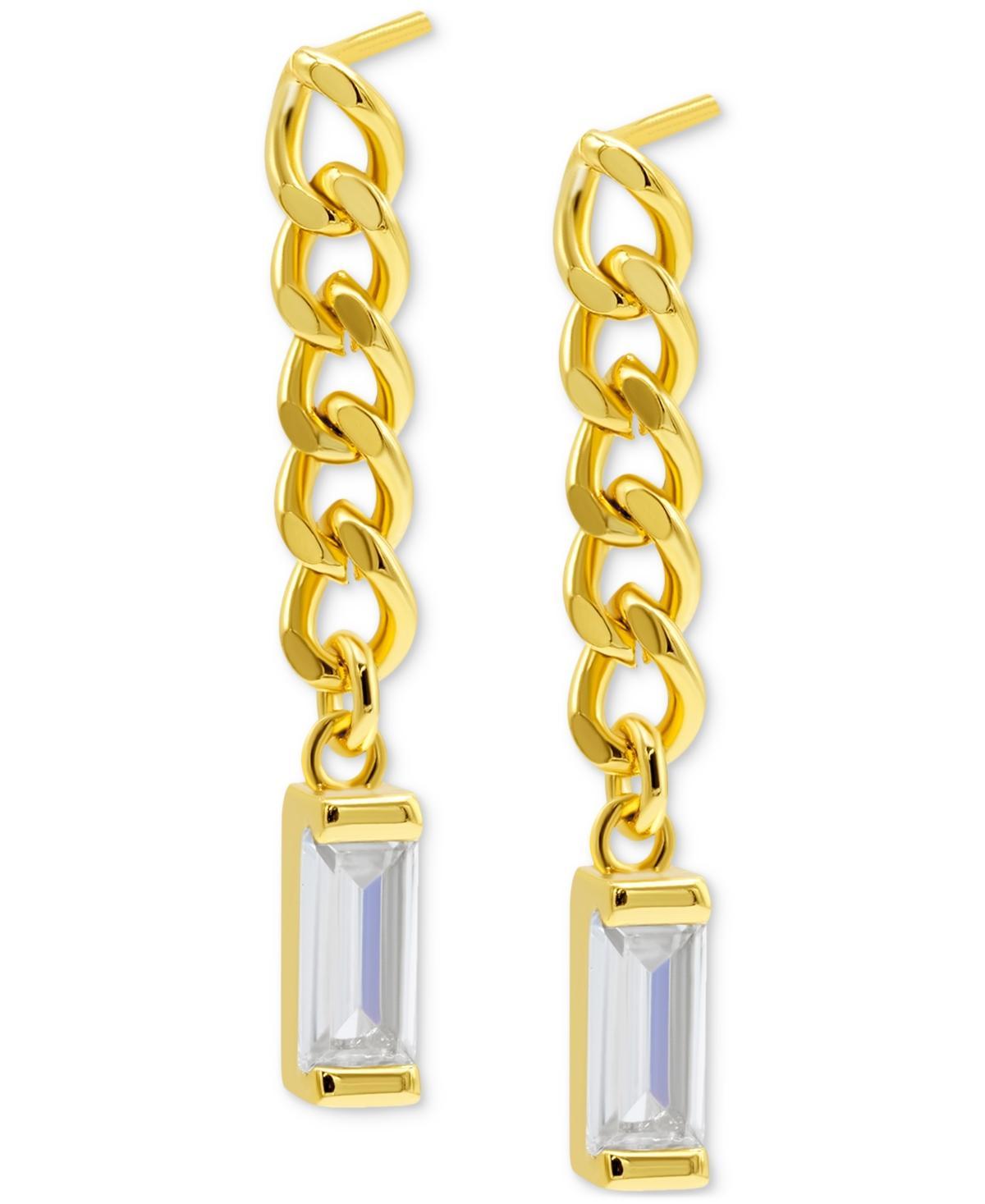 Adornia 14k Gold Plated Cubic Zirconia Earrings, Women's, Gold Tone Product Image