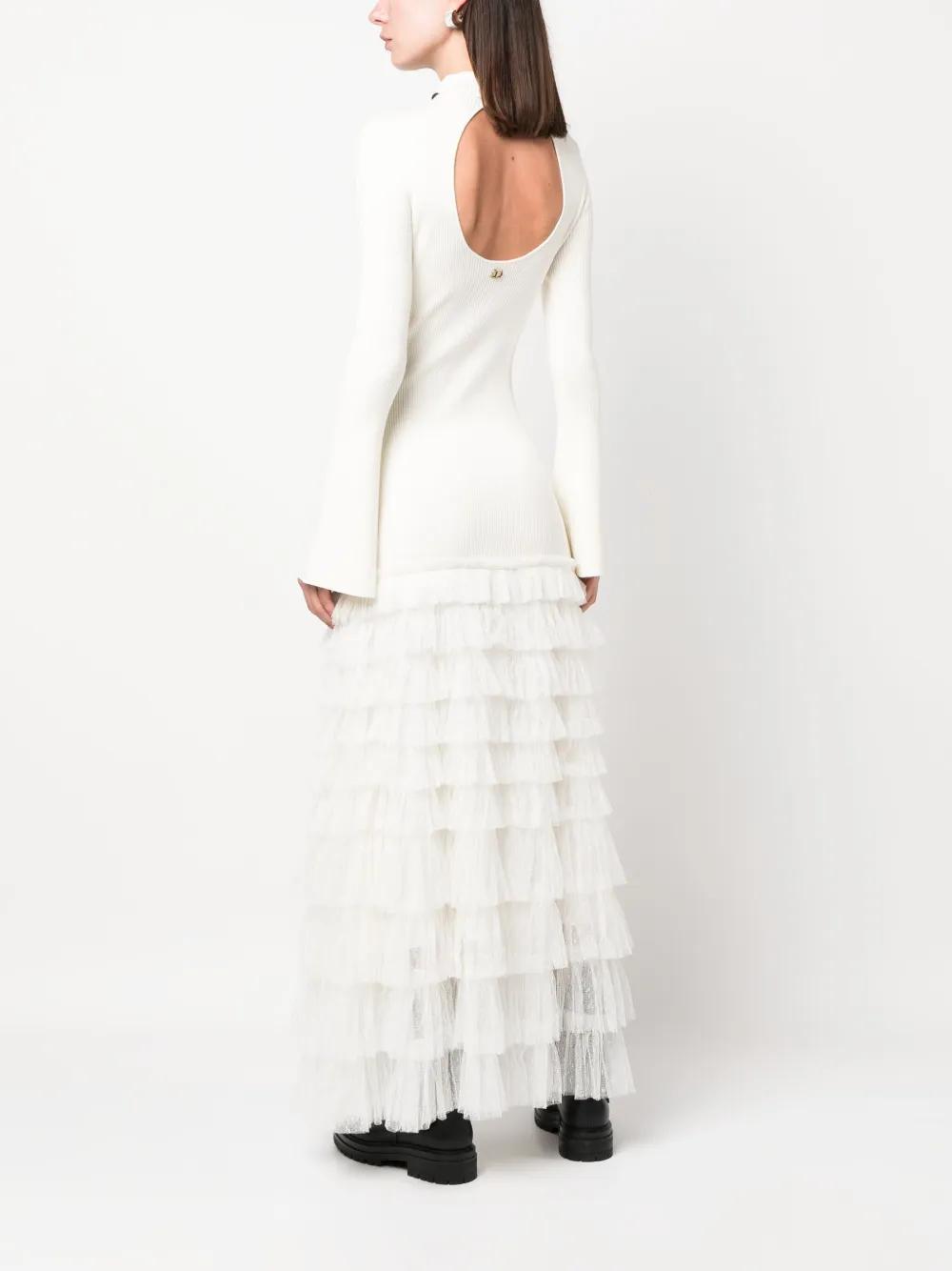 ruffled-voile maxi dress Product Image