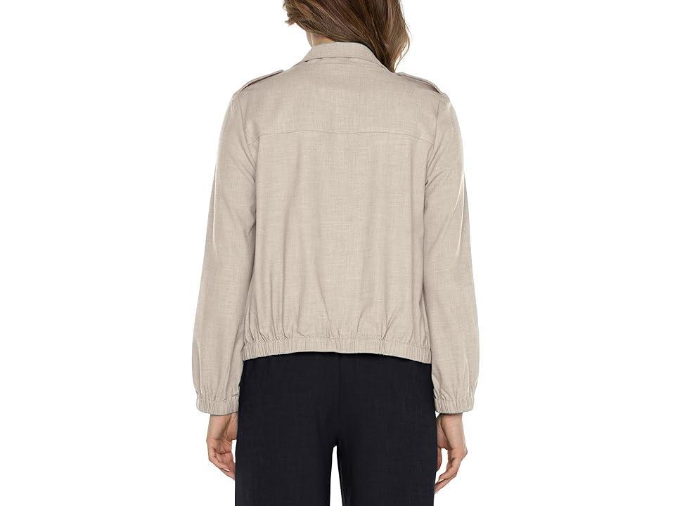 Liverpool Los Angeles Utility Zip Up Jacket Textured Stretch Woven (Dusty Tan) Women's Vest Product Image