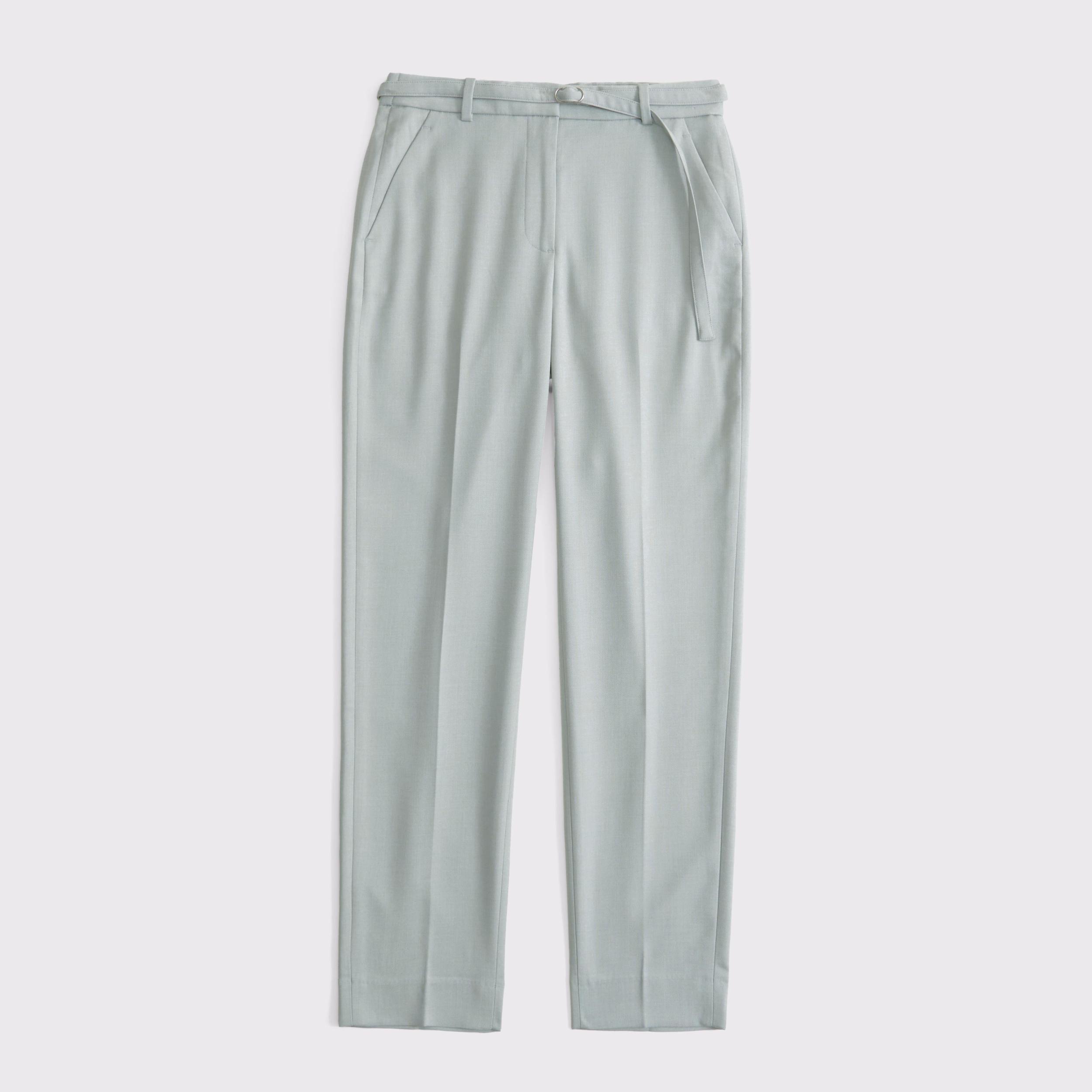 High Rise Belted Ankle Straight Pant Product Image