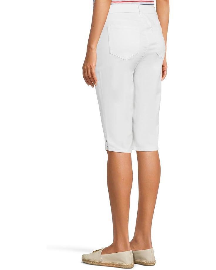 Petite Bike Capris Riveted Sideseam Slits in Optic White Product Image
