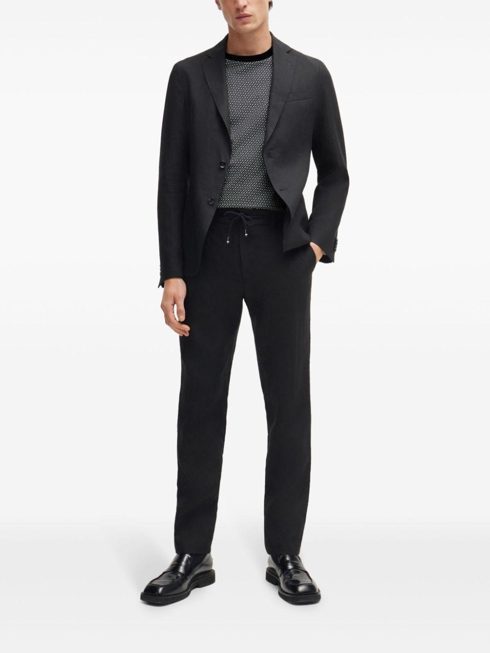 HUGO BOSS Mercerized-cotton T-shirt With Two-tone Monogram Print In Black Product Image