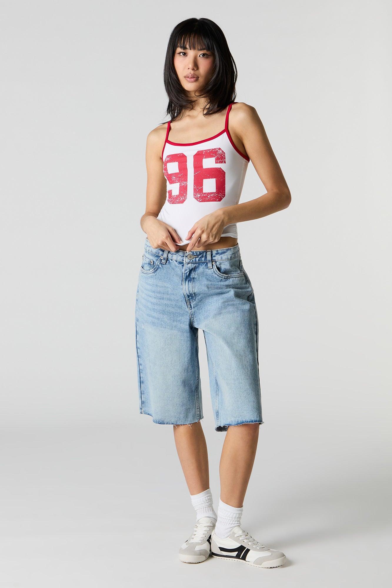Sporty Graphic Contrast Trim Tank Female Product Image