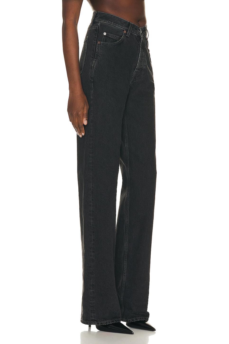 Saint Laurent V Waist Wide Leg in Black Product Image