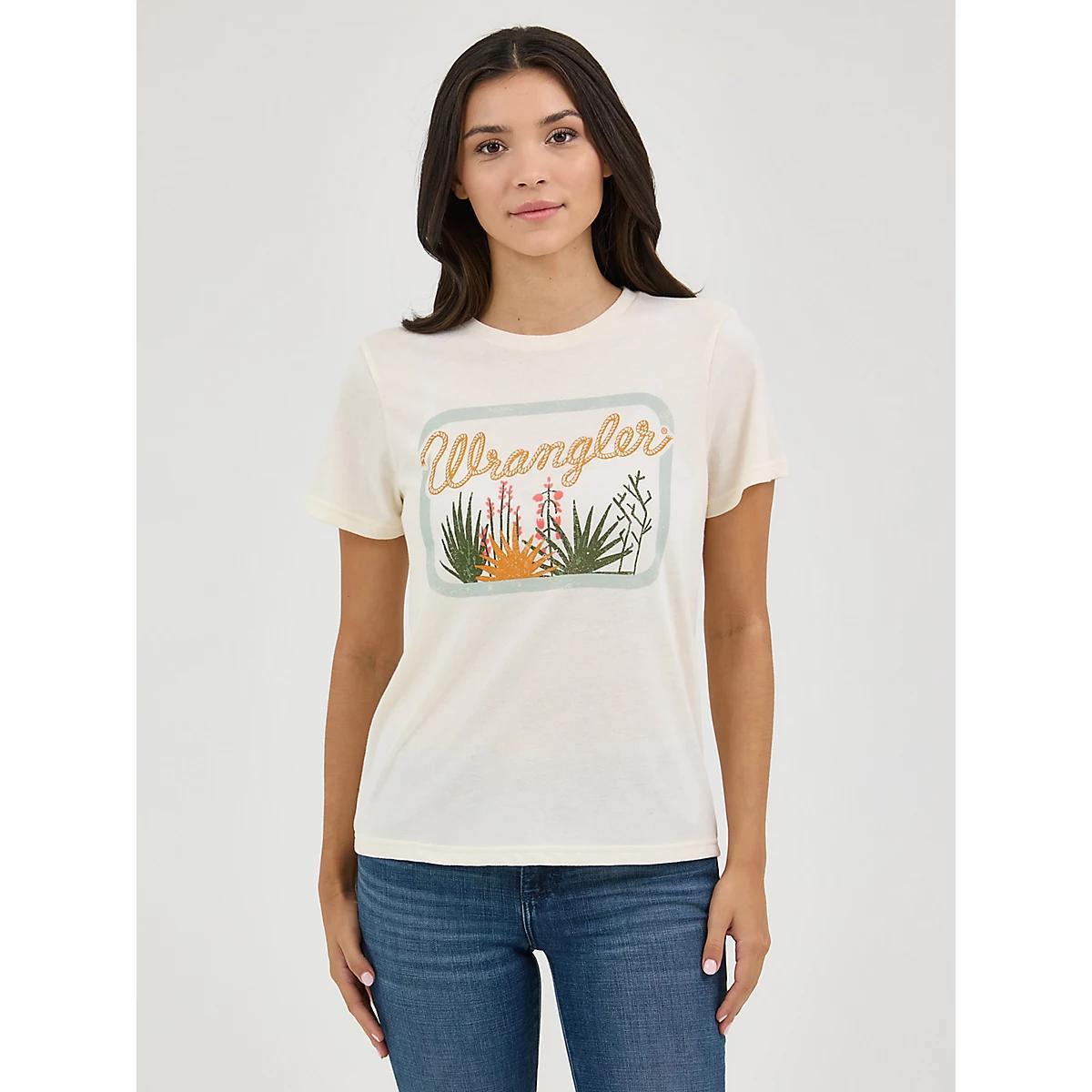 Women's Wrangler Southwestern Graphic Regular Fit Tee in Peach Parfait Product Image