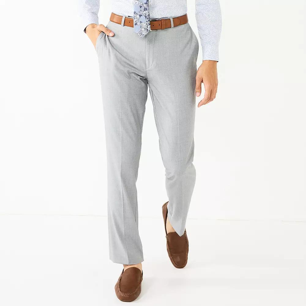 Men's Apt. 9® Premier Flex Performance Slim-Fit Washable Suit Pants, Size: 33X30, Light Gray Product Image