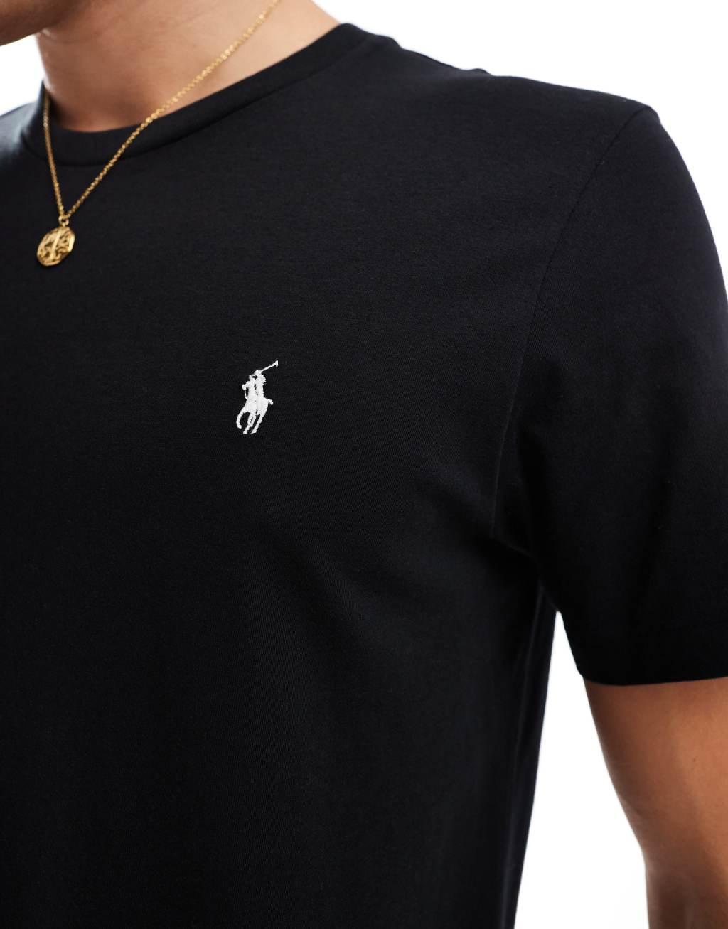 Polo Ralph Lauren lounge t-shirt in black with logo Product Image
