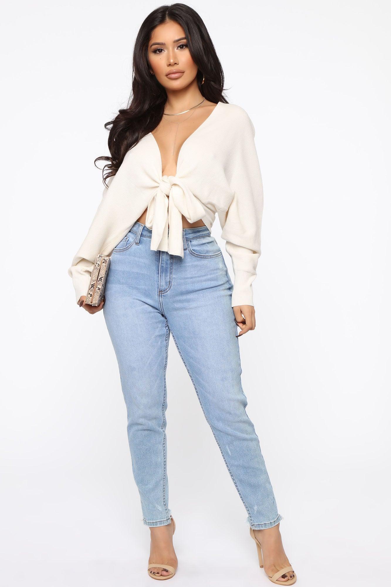 Love Craze Cropped Sweater - Cream Product Image