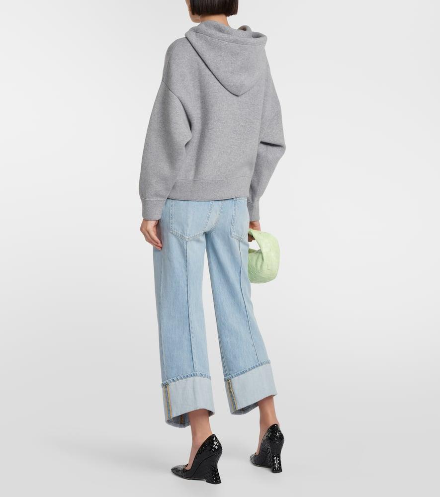 BOTTEGA VENETA Brushed Cashmere-blend Hoodie In Light Grey Product Image