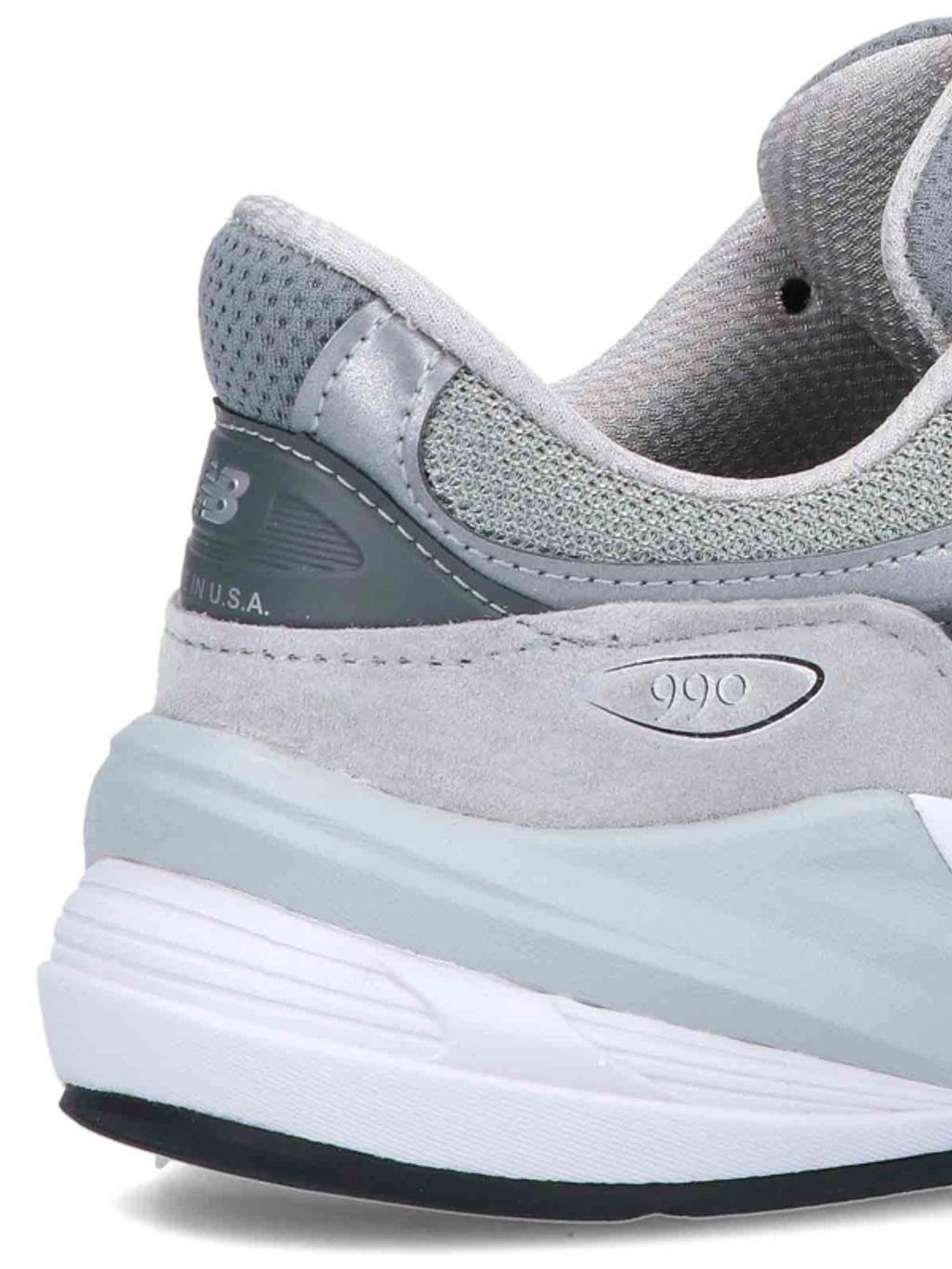 NEW BALANCE Grey Low Top Sneakers With Logo Detail In Suede And Tech Fabric Man Product Image