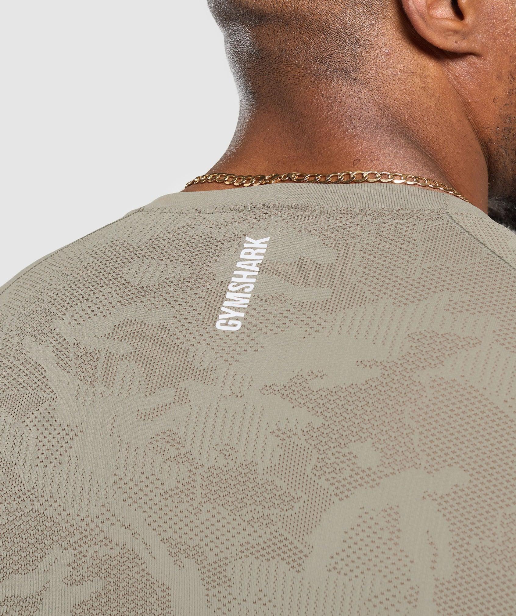 Gymshark Geo Seamless T-Shirt - Linen Brown/Camo Brown Male Product Image