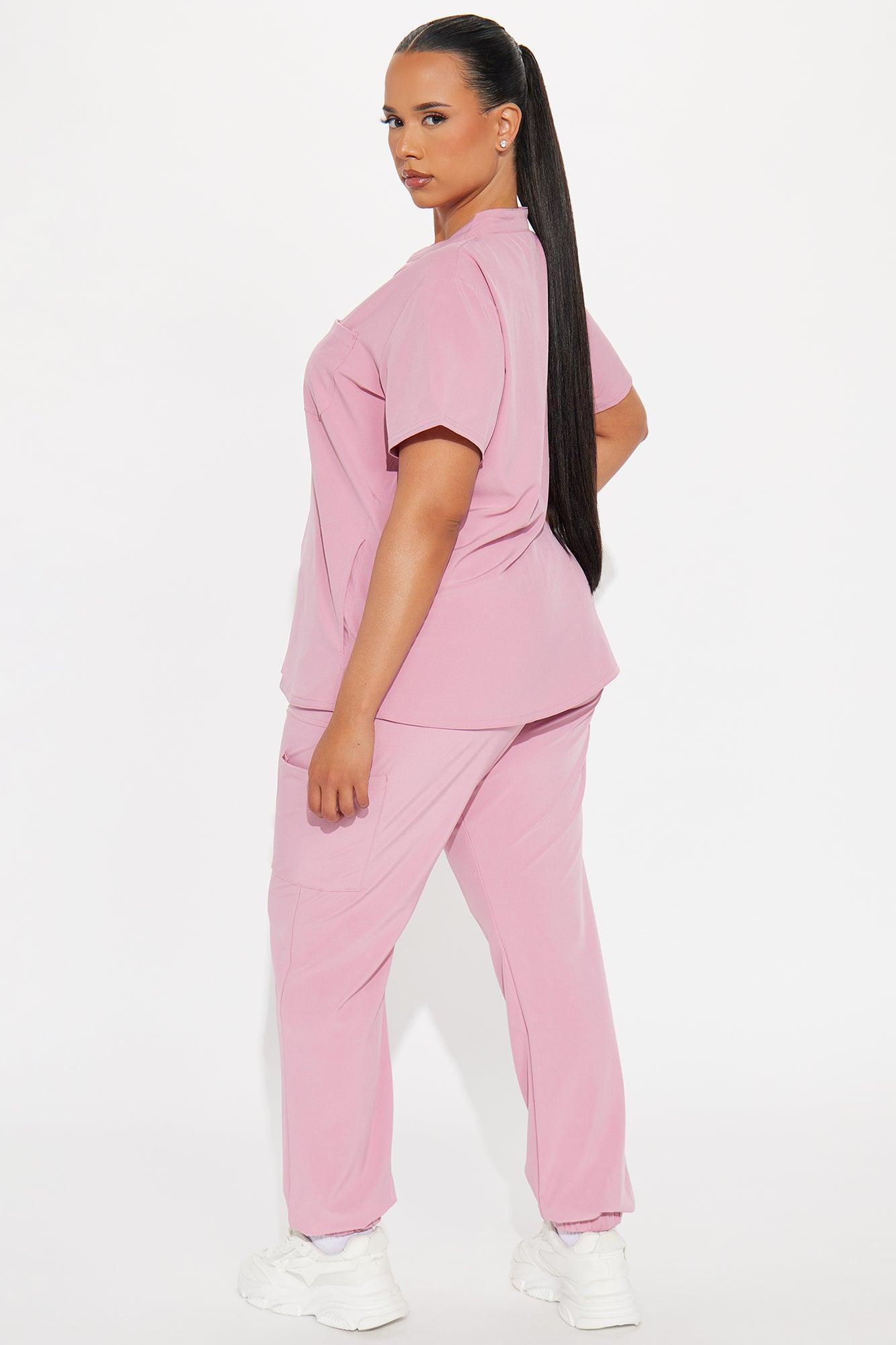 Take Care Stretch Scrub Uniform Jogger Set  - Mauve Product Image