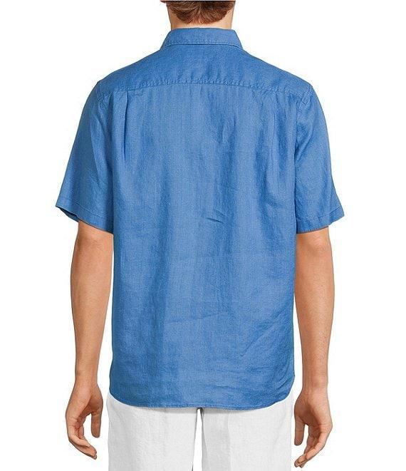 Caribbean Solid Linen Short Sleeve Woven Shirt Product Image