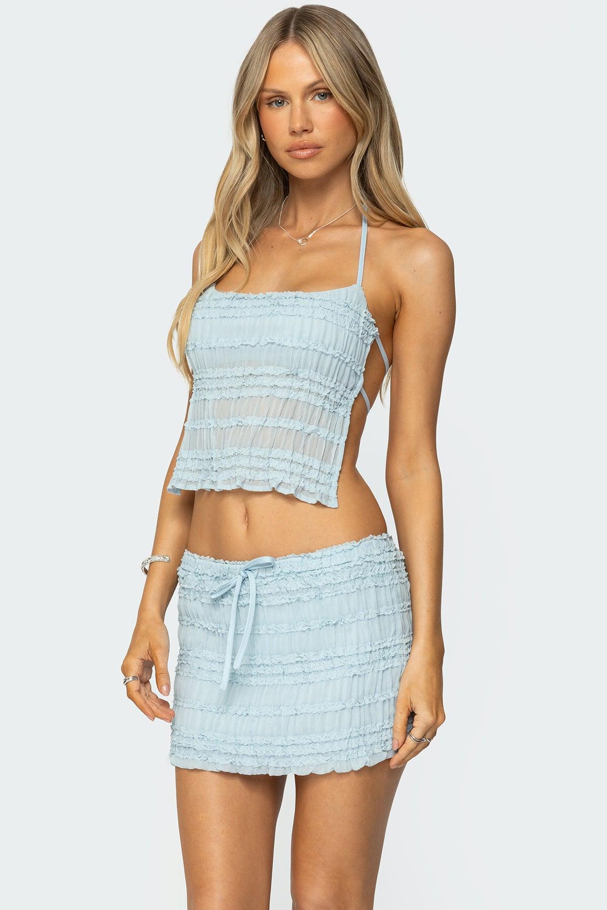 Mari Backless Ruffle Chiffon Top Product Image