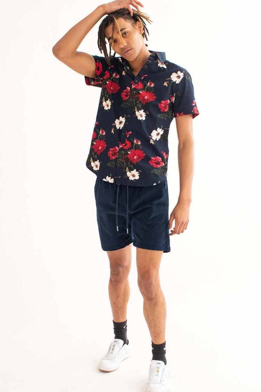 Midnight Navy Corduroy Shorts Product Image