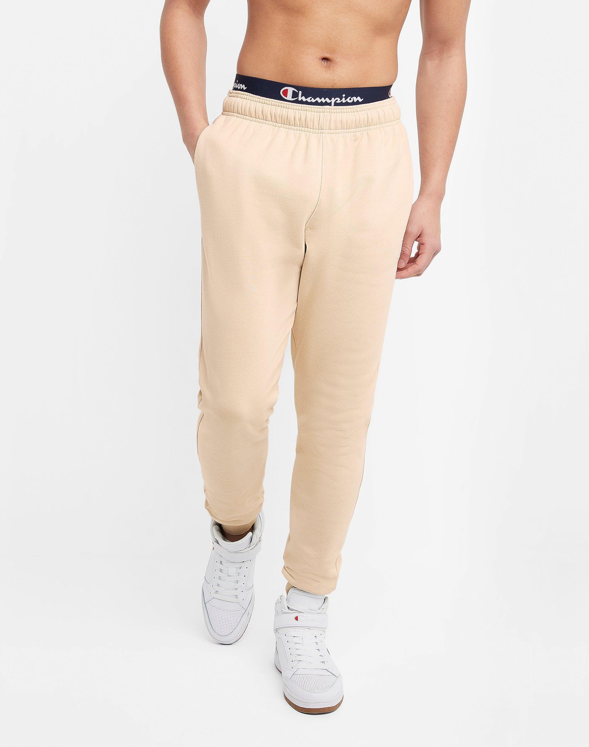 Champion Mens Classic Fleece Pants - White/Burgundy Product Image