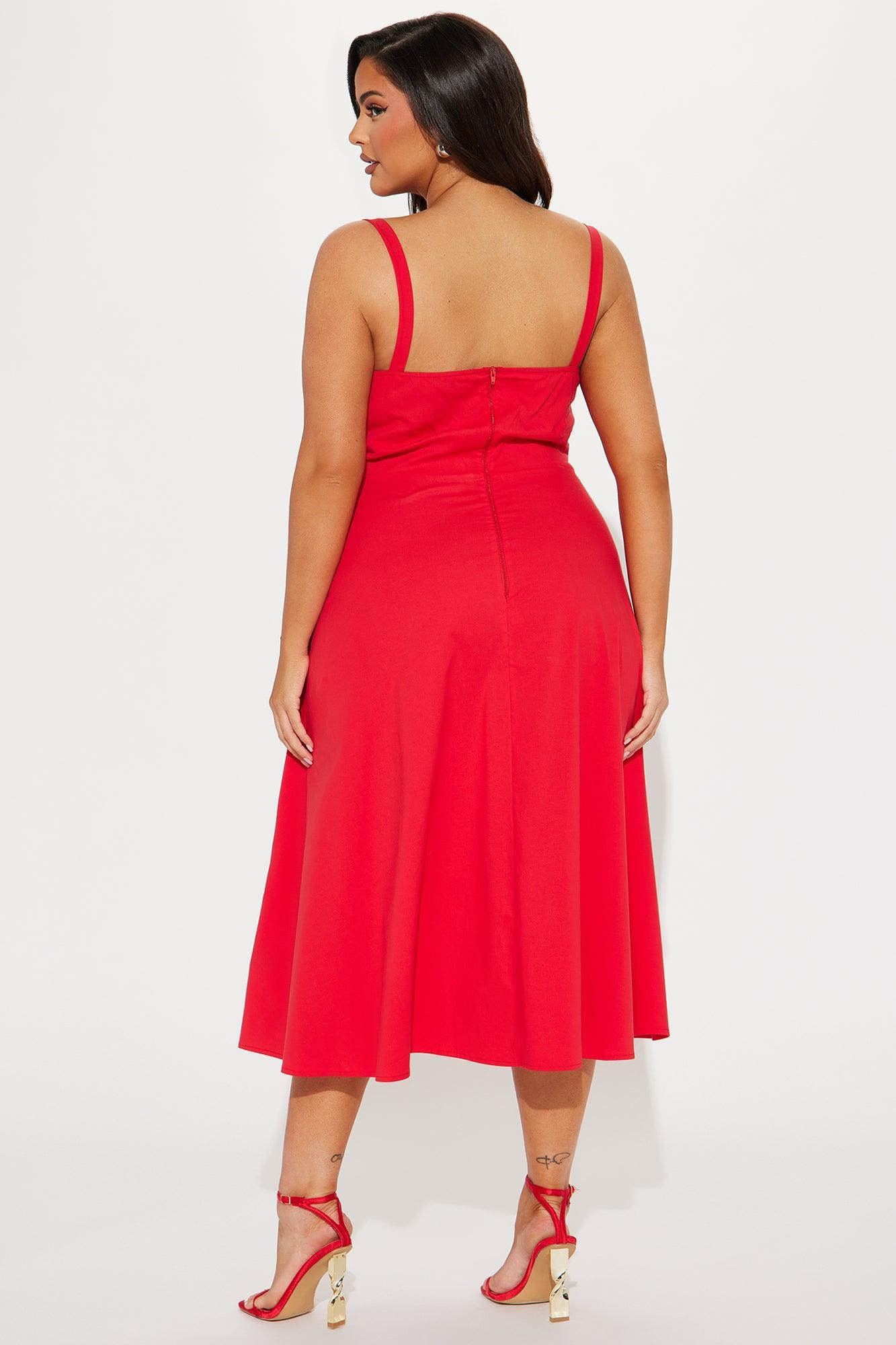 Juniper Midi Dress - Red Product Image