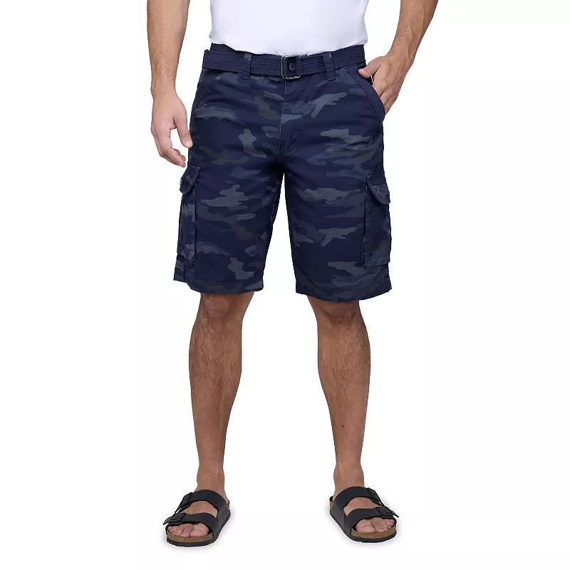 Men's RAW X by Xray Regular-Fit Belted Button Cargo Shorts, Size: 36, Black Product Image