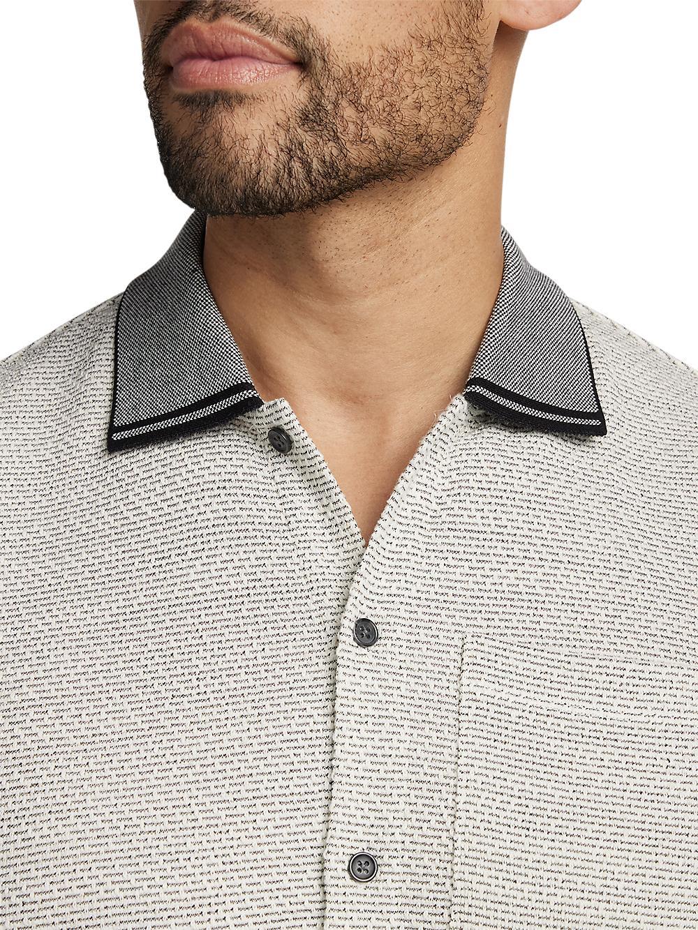 Polyester Blend Button Front Polo - White Product Image