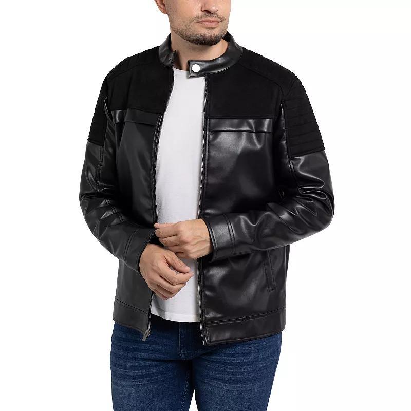 Men's Xray Shiny Faux Leather Jacket, Size: 2XL, Black Product Image