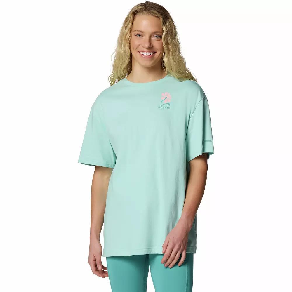 Women's Columbia Rolling Bend Graphic Oversized T-Shirt, Size: XS, Alpenglow Floral Fun Product Image