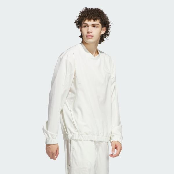 adidas Woven Pullover Crew Sweatshirt Royal Blue M Mens Product Image