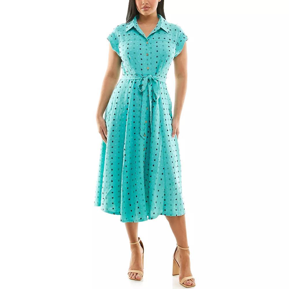 Women's Nina Leonard Collared Button Front Shirt Dress, Size: Small, Camel Team Product Image