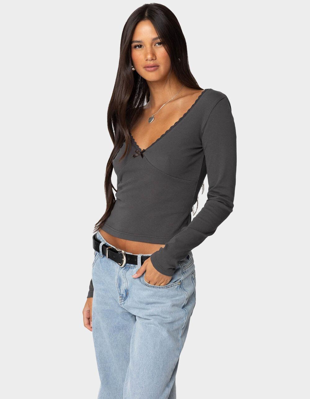 EDIKTED Adrienne Lace Trim Top Product Image