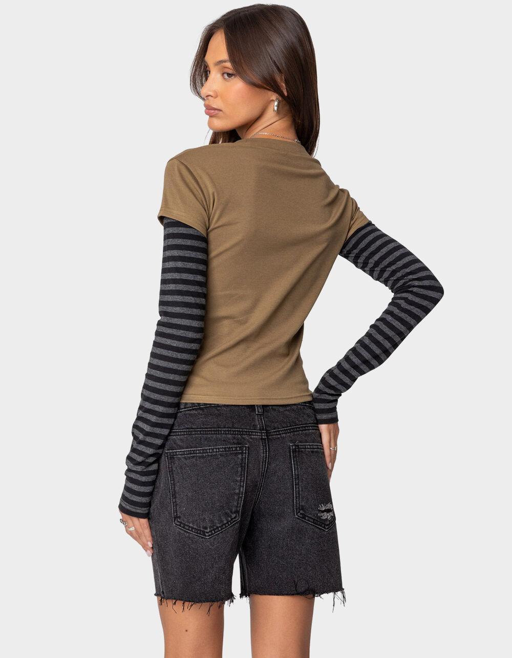 EDIKTED Eliana Layered Long Sleeve Tee Product Image