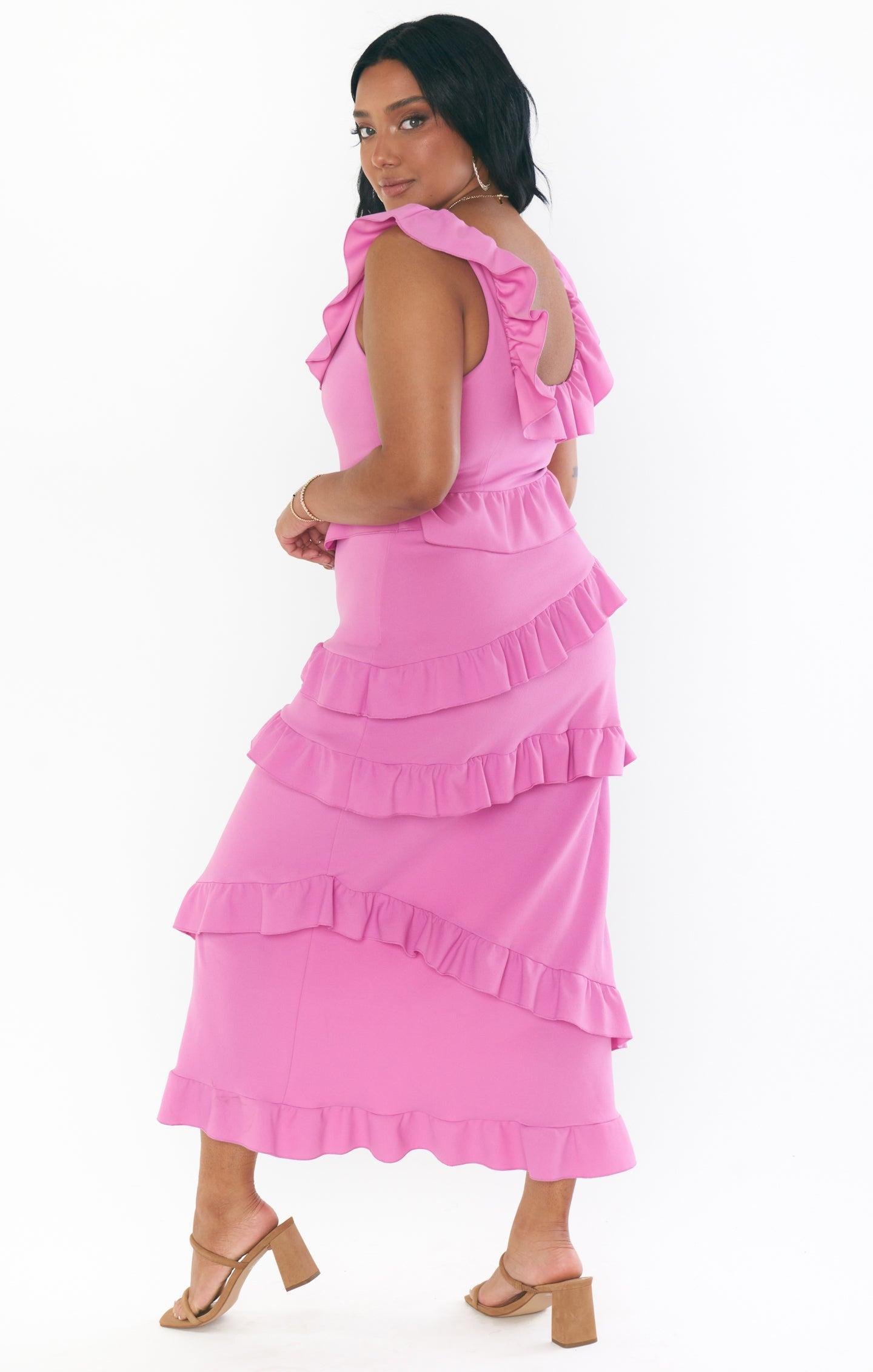 Greta Dress ~ Pink Lilac Stretch Product Image