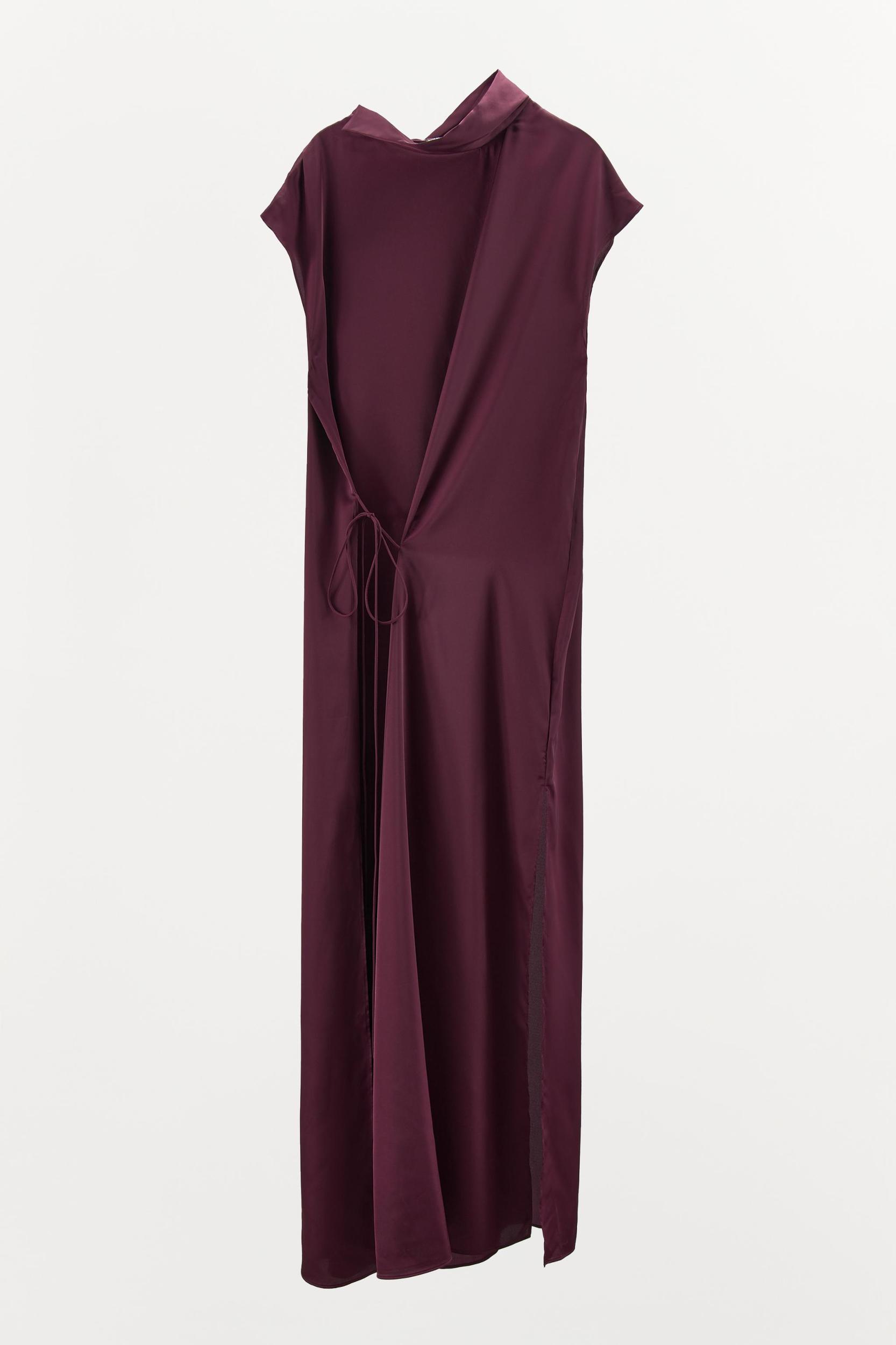 LONG SATIN EFFECT DRESS Product Image