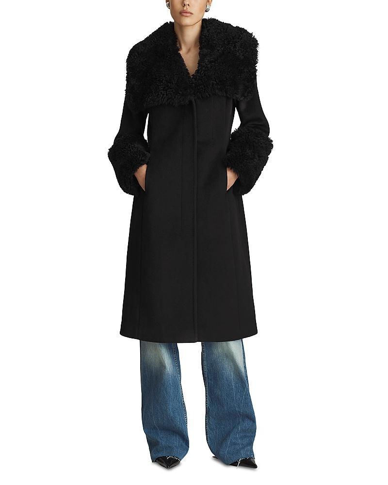Dawn Levy Athena Shearling Trim Coat Product Image