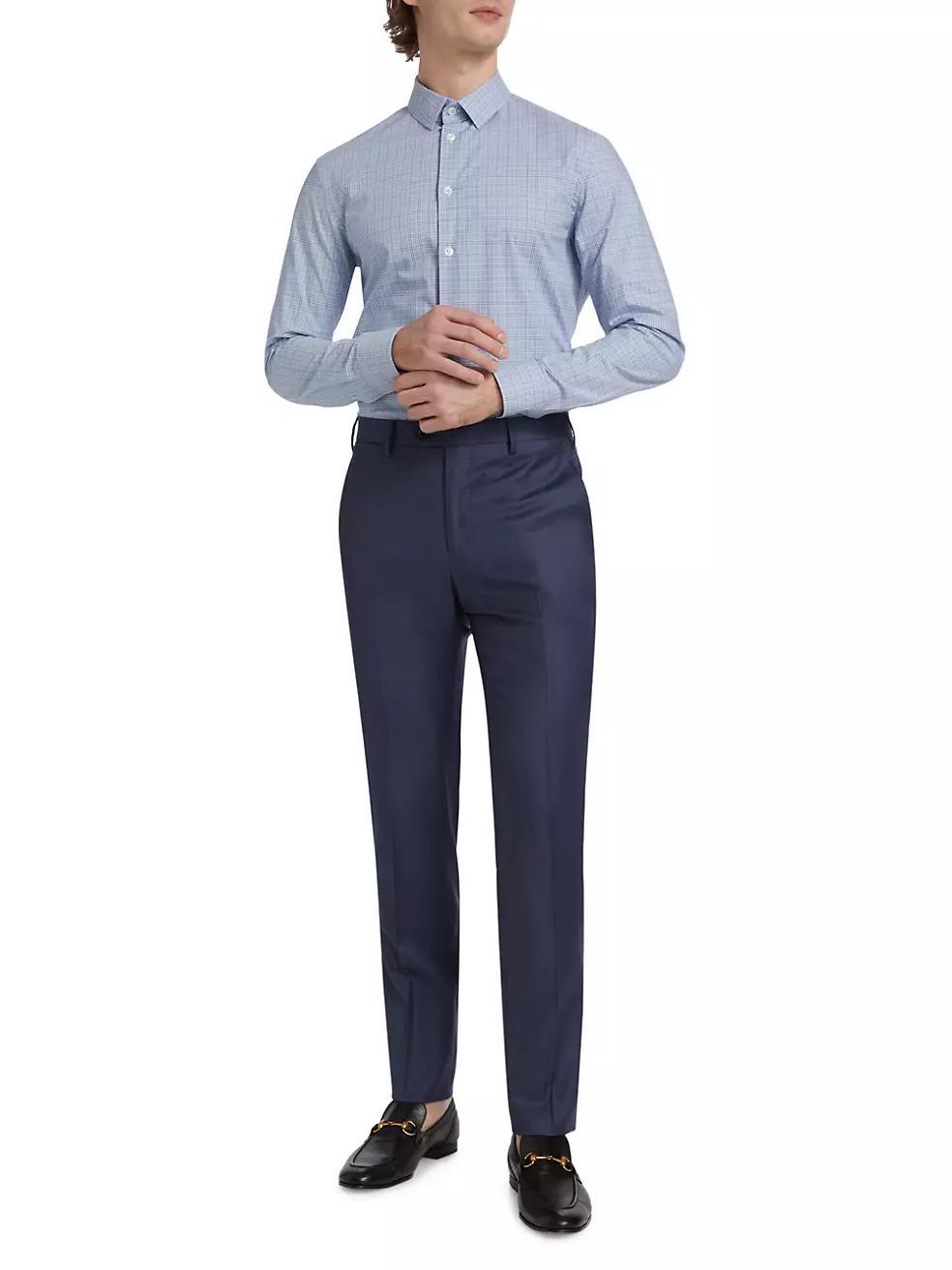 Plaid Cotton Button-Front Shirt Product Image