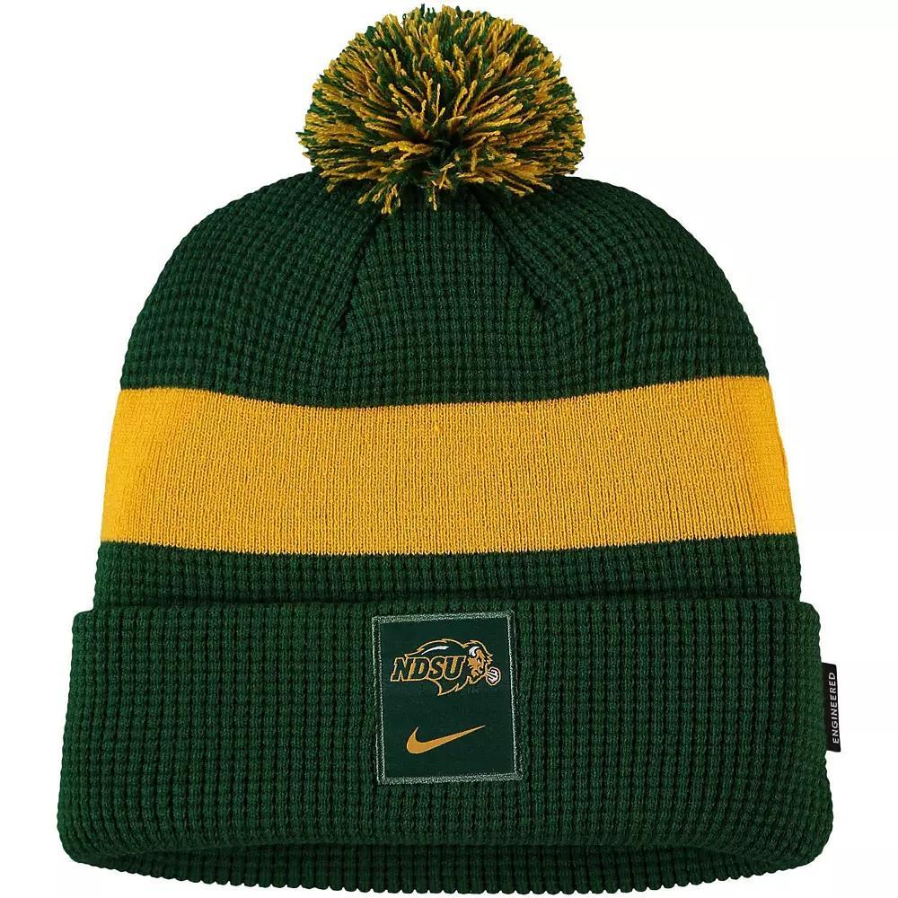 Men's Nike Green NDSU Bison Logo Sideline Cuffed Knit Hat with Pom, Nds Green Product Image
