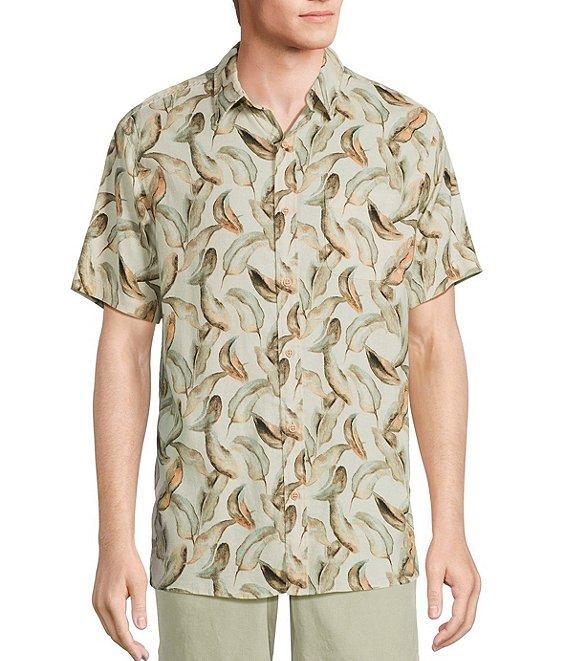 Rowm's Outsider's Oasis Short Sleeve Banana Leaf Print Shirt Product Image
