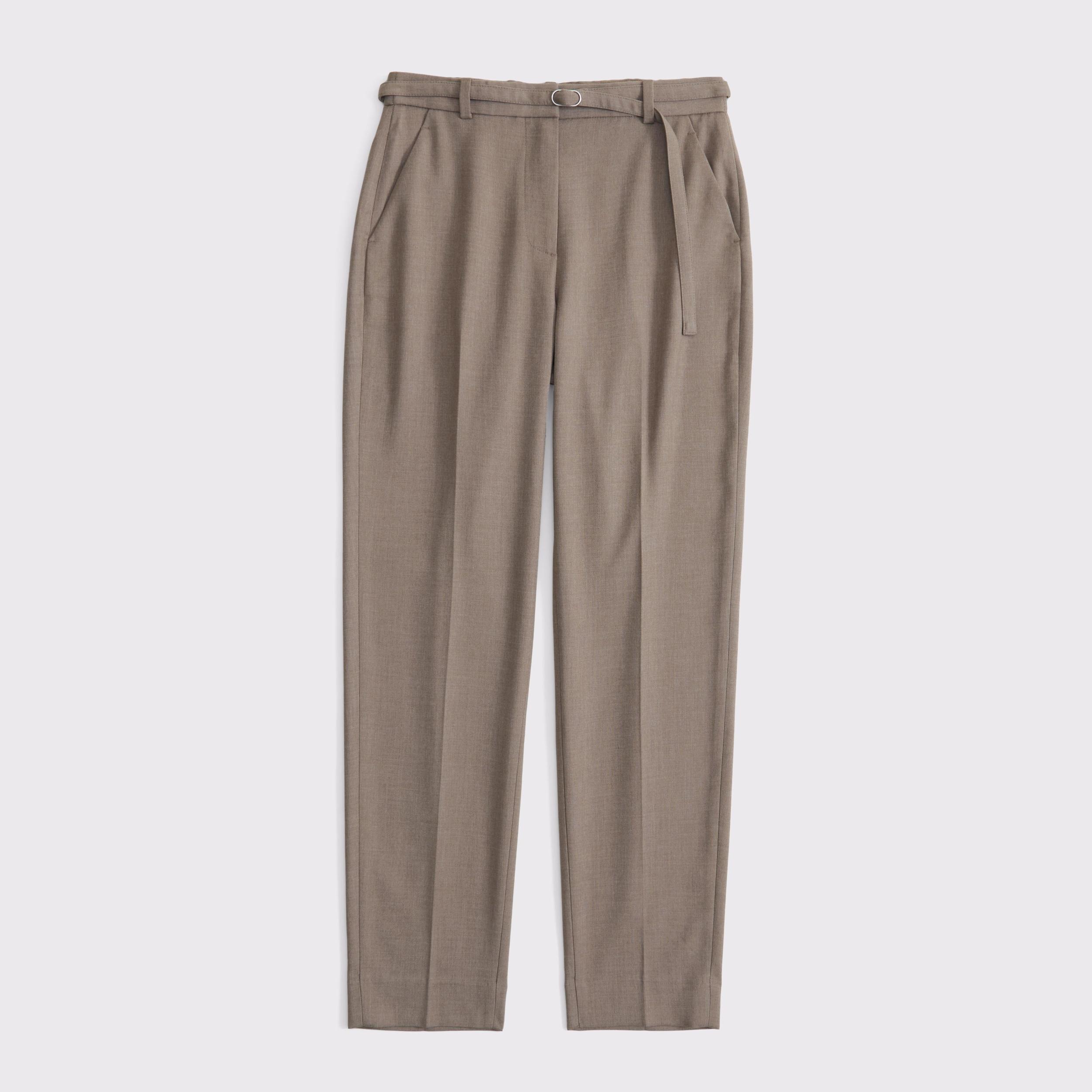 High Rise Belted Ankle Straight Pant Product Image