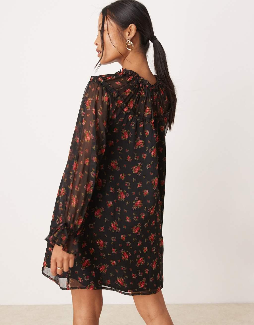 Miss Selfridge Petite yoke detail smock dress Product Image