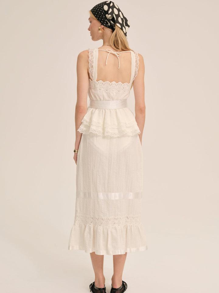 Sweet Summer Midi Skirt — White Product Image