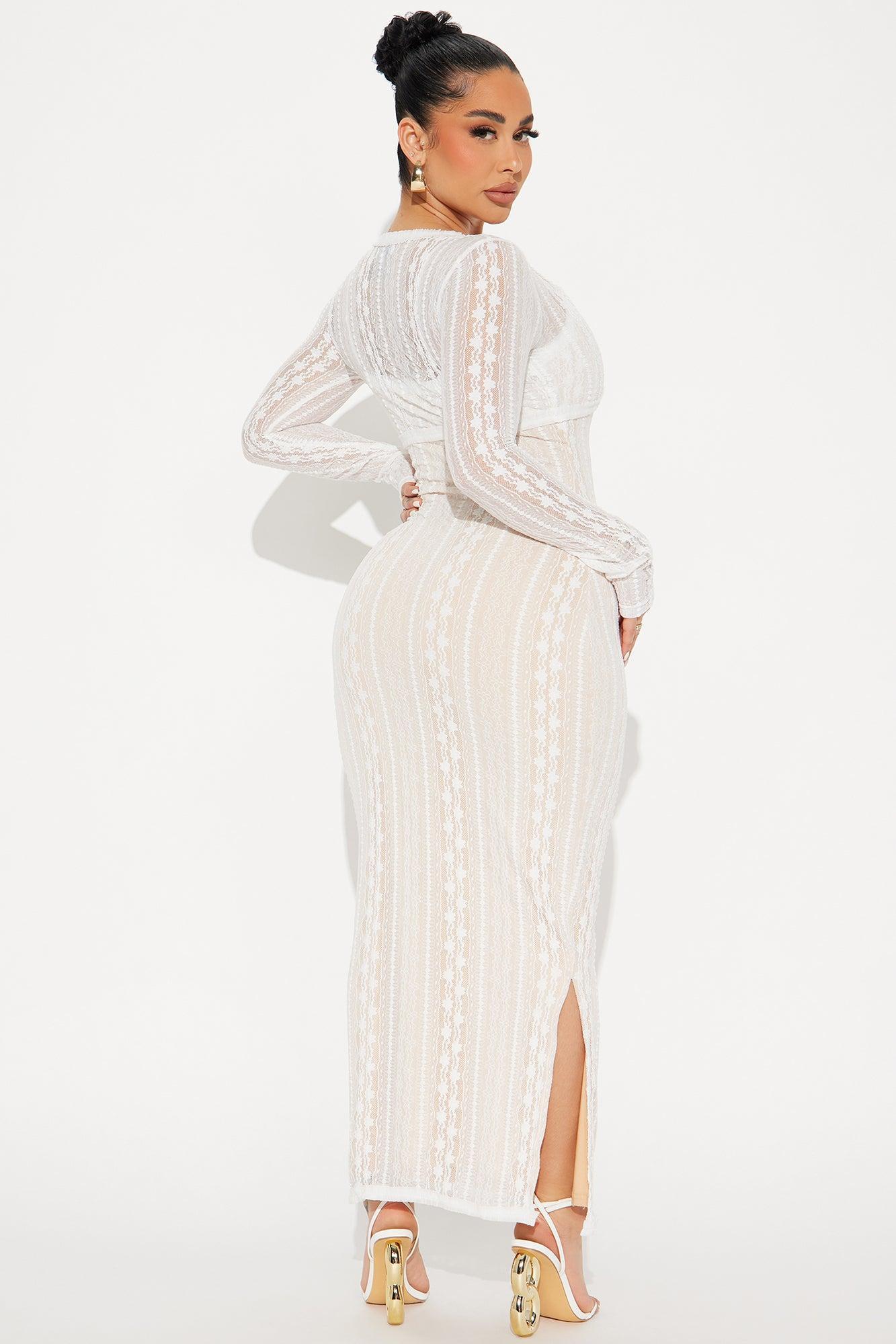 Chelsi Lace Maxi Dress Set - White Product Image