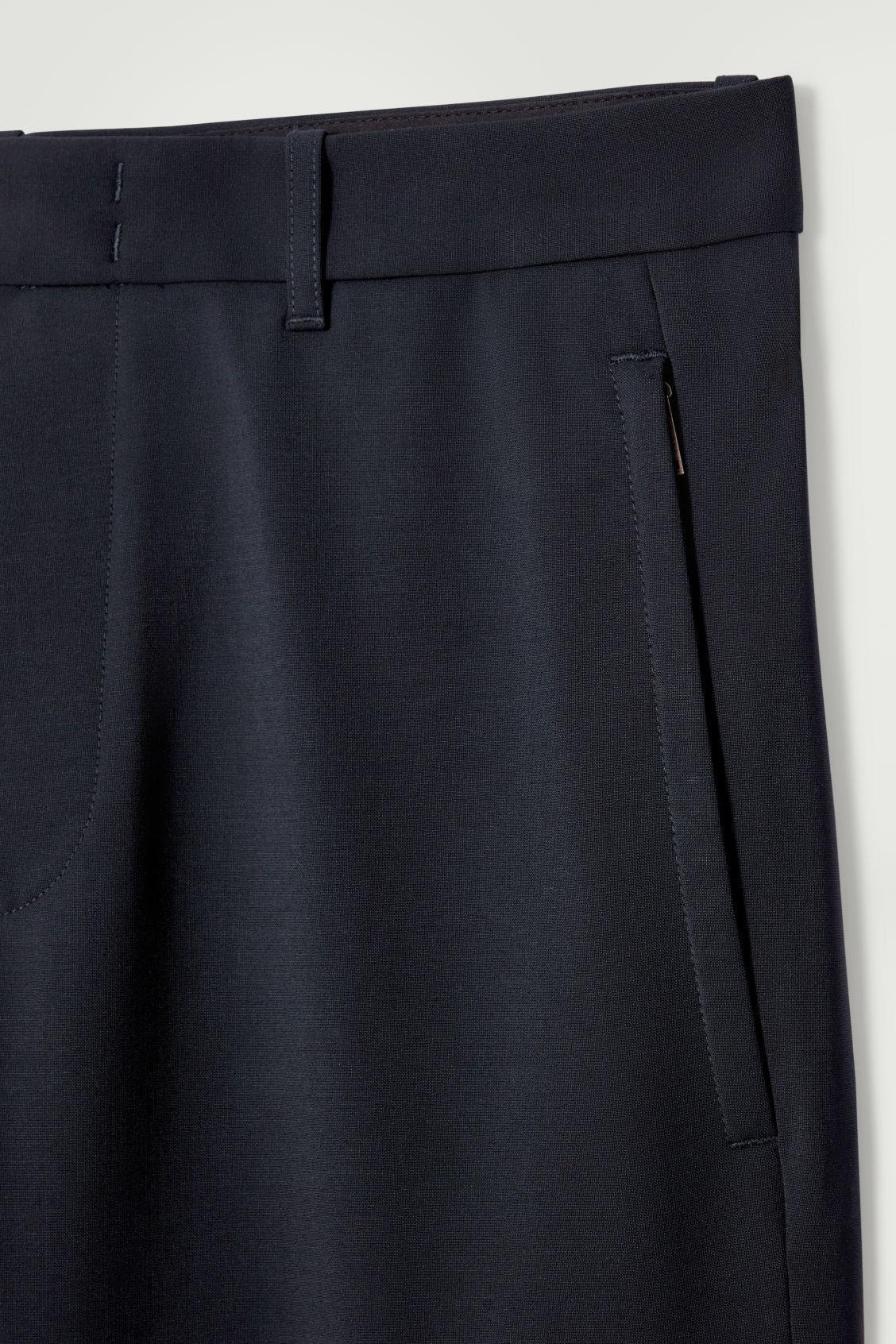 WOOL-BLEND STRAIGHT-LEG PANTS Product Image
