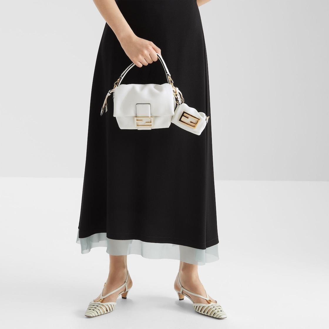 Mamma Baguette NanoWhite leather miniature bag Product Image