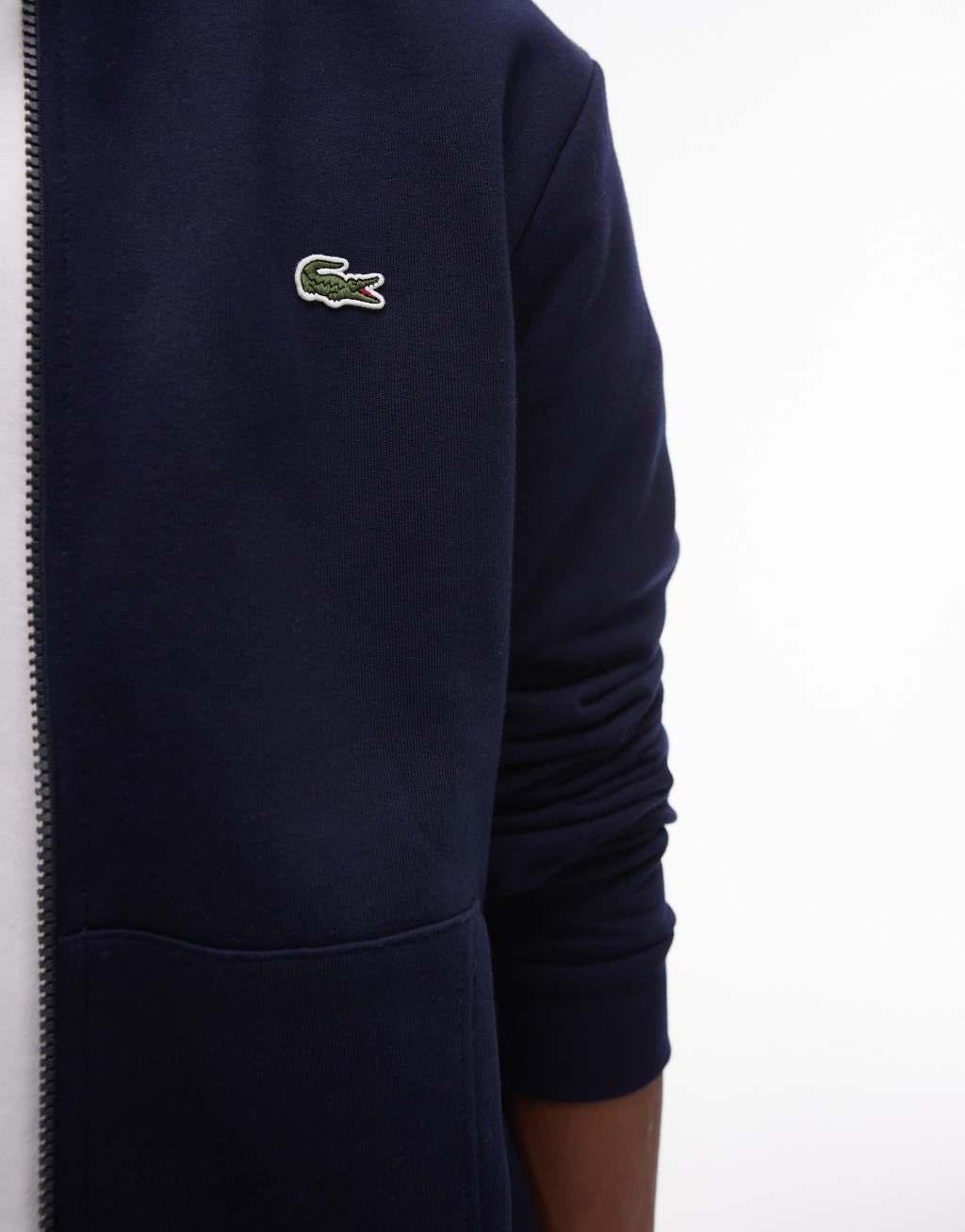Lacoste zip up hoodie in navy Product Image